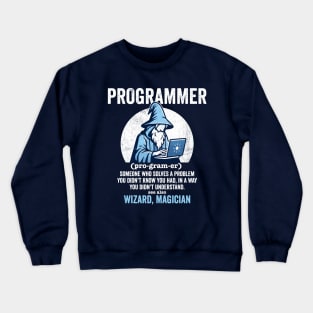 Programmer Funny Definition Crewneck Sweatshirt